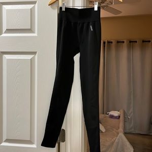 Gymshark Flex High Waisted Leggings Size XS in Black with Grey Logo